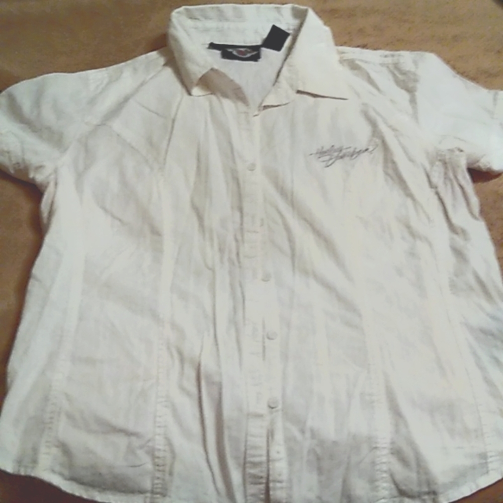 Harley-Davidson White extra large blouse
